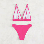 2024 Fashion Women's Bikini Set with V-Neck Triangle Cups
