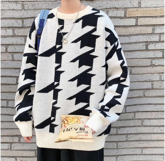 Casual Round Neck Pullover Sweater for Men | Streetwear