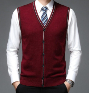Men's Wool Vest with Buttons Fiorinni (One Piece)