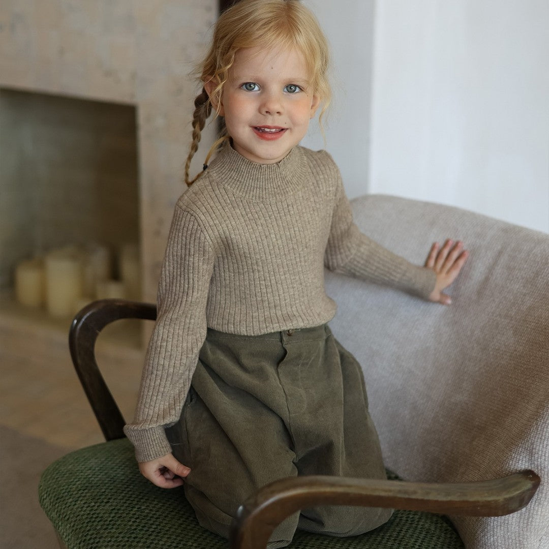 Girls' Spring Autumn Fashion Half Turtleneck Sweater