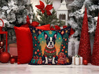 Boston Terrier Christmas Throw Pillow