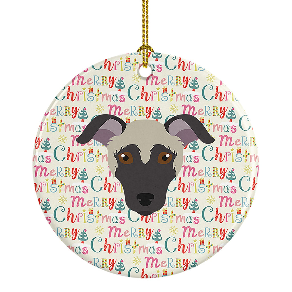 Argentine Pila Dog Merry Christmas Ceramic Ornament
