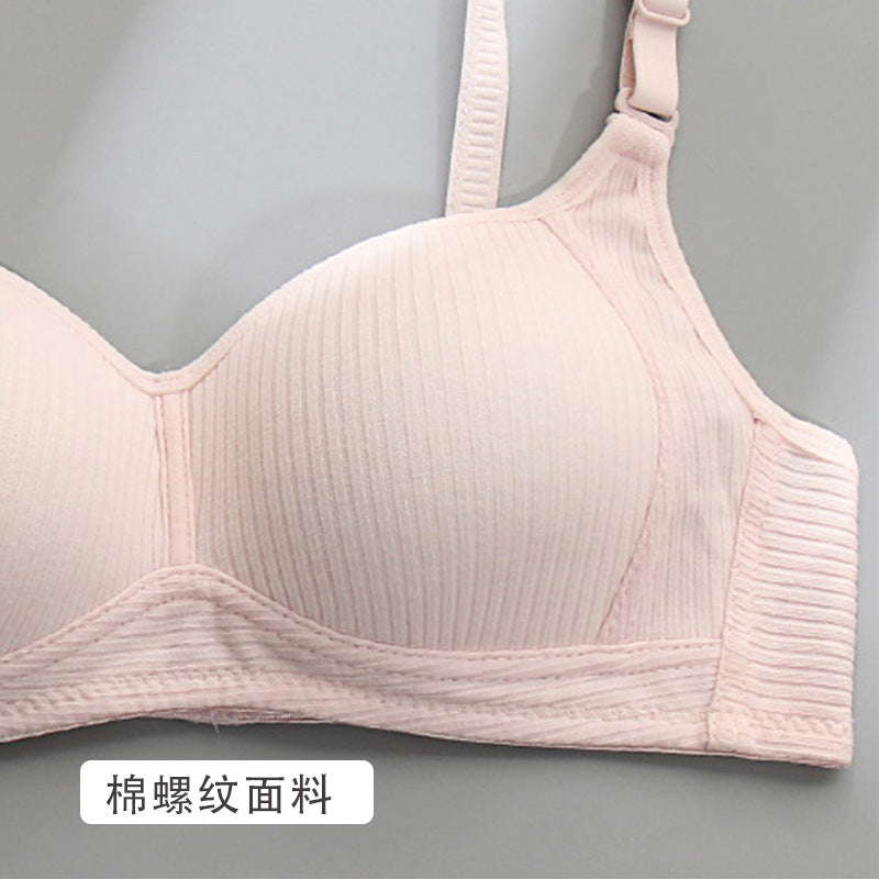 Breathable Cotton Girls' Ribbed Bodysuit Bra