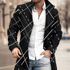 Men's Woolen Stand Collar Medium Long Casual Coat