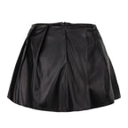 European Leather Waist Support Corset with Skirt Set