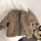 Children's Thickened Warm Reversible Checkered Coat