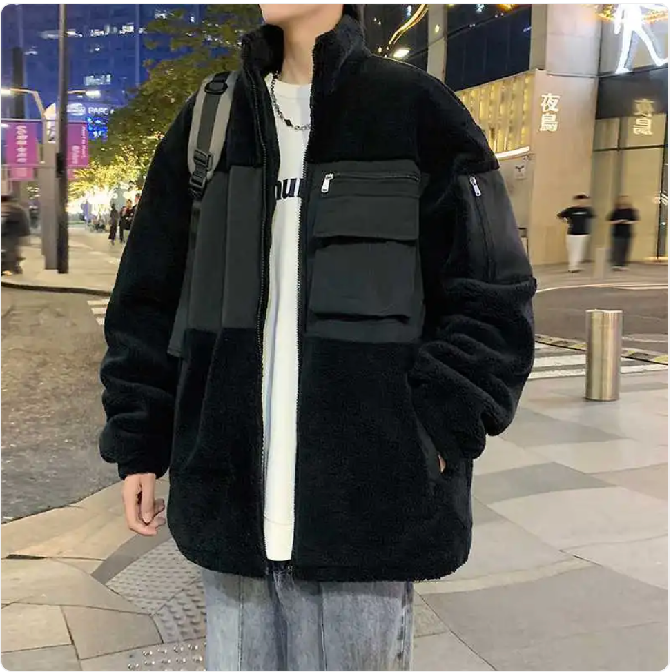 Thick Warm Cotton-Padded Stand Collar Workwear Coat