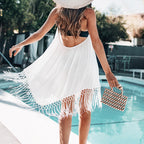 Amazon Sexy V-Neck Cotton Sun Protection Cover-Up Dress