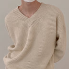 Men's Long Sleeve V-neck Fashion Sweater