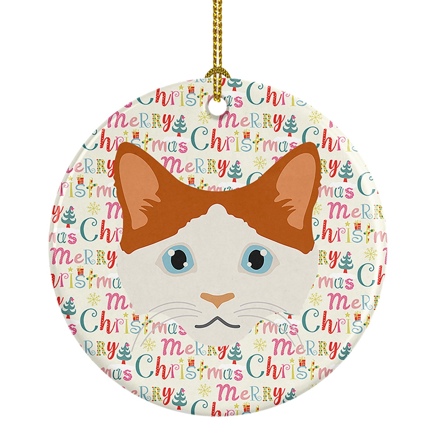 La Perm Cat Christmas Ceramic Ornament