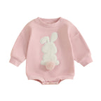 Citgeett Spring Easter Baby Bunny Embroidery Bodysuit