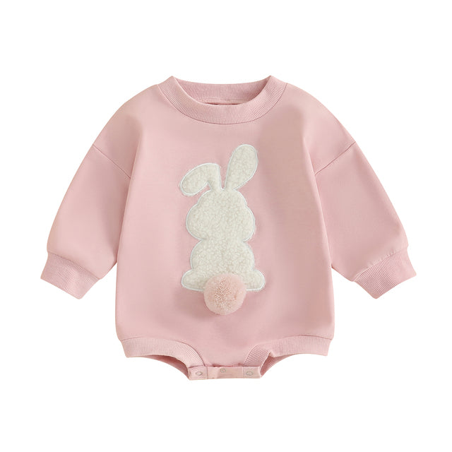 Citgeett Spring Easter Baby Bunny Embroidery Bodysuit