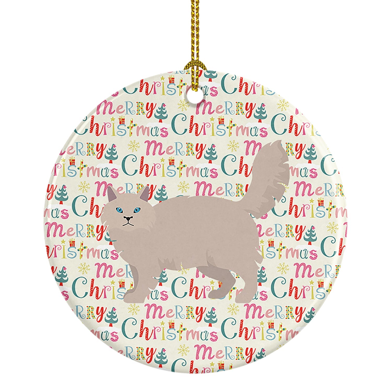 Siberian Forest #2 Cat Christmas Ceramic Ornament
