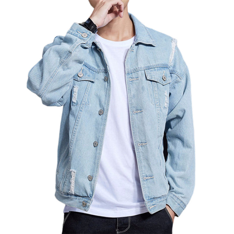 Trendy Men's Casual Loose Denim Jacket for All Seasons