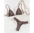 Gingham Floral Triangle Bikini Set