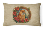 Chow Chow Christmas Flowers Throw Pillow