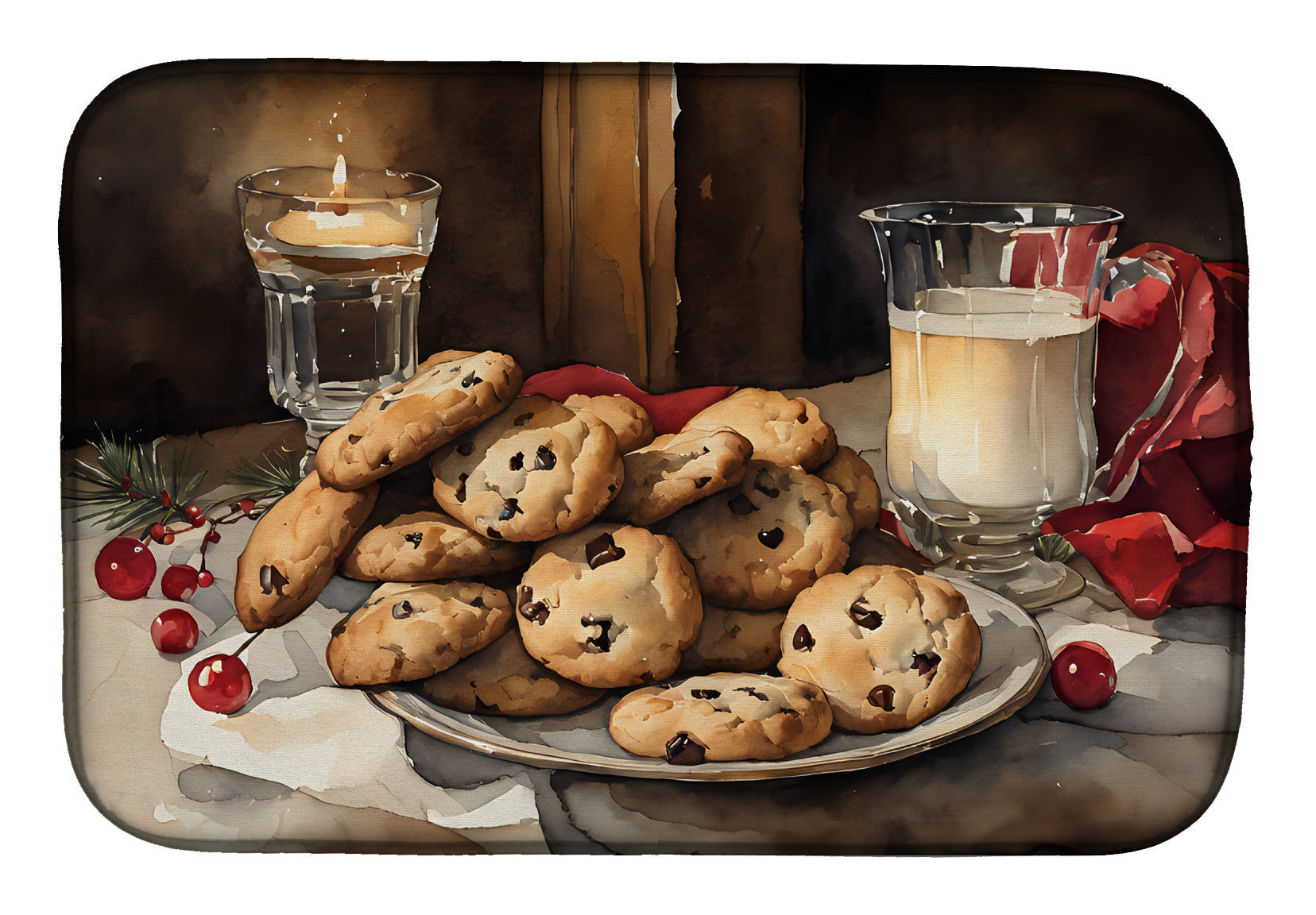 Christmas Cookies for Santa Dish Drying Mat