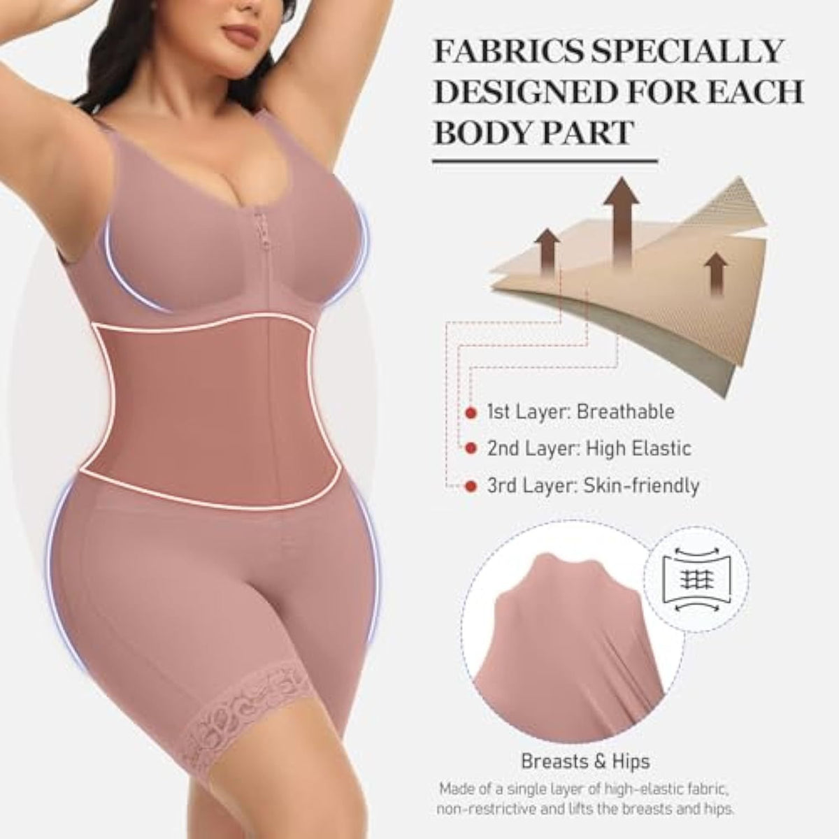 Women's Shapewear Bodysuit with Zipper