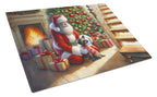 French Bulldog and Santa Claus Glass Cutting Board