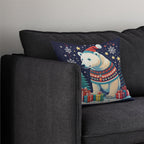 Polar Bear Christmas Throw Pillow