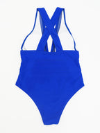 New Sexy Mesh Patchwork Deep V-Neck One Piece Swimsuit