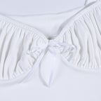 Women's Sexy Bow Tie Pleated U-Neck Tank Top