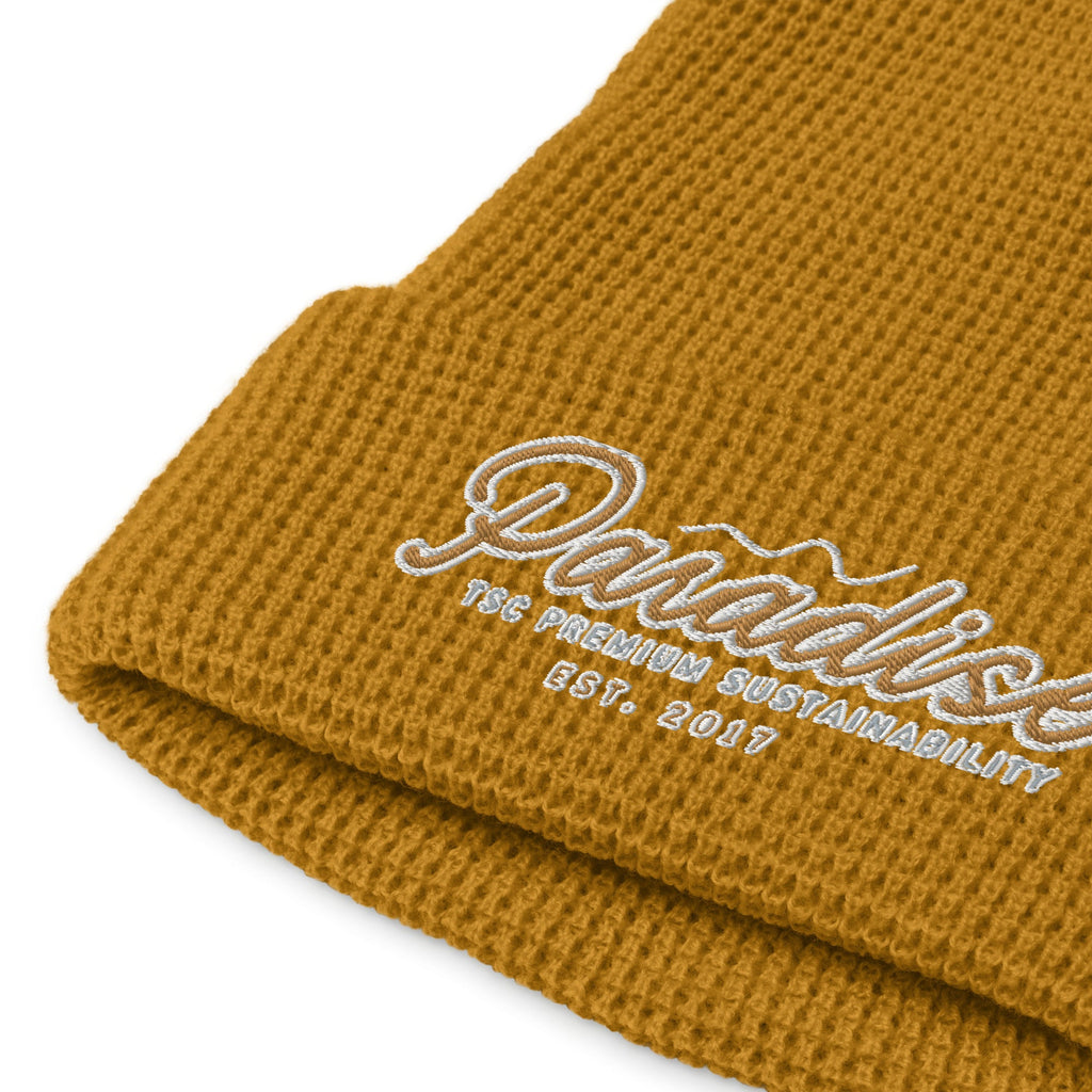 Premium Paradise Waffle Beanie | Embroidered Cap