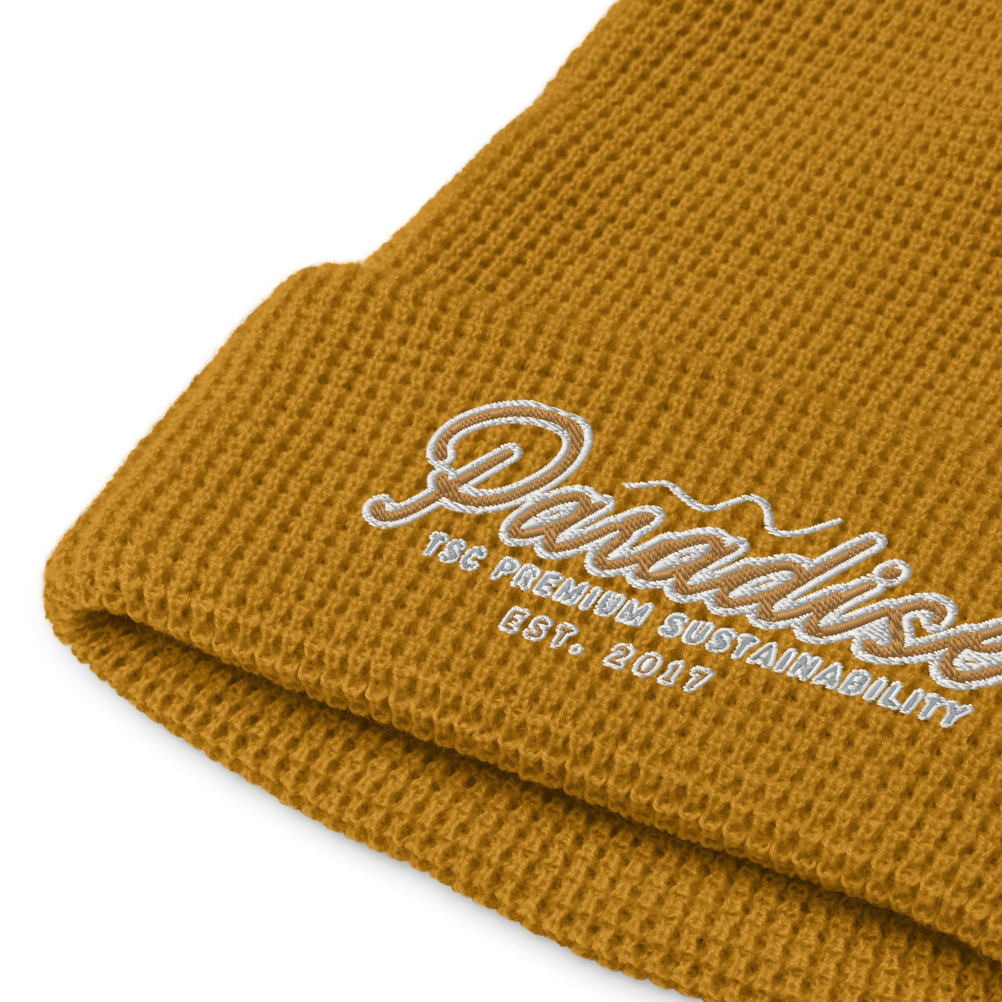 Premium Paradise Waffle Beanie | Embroidered Cap