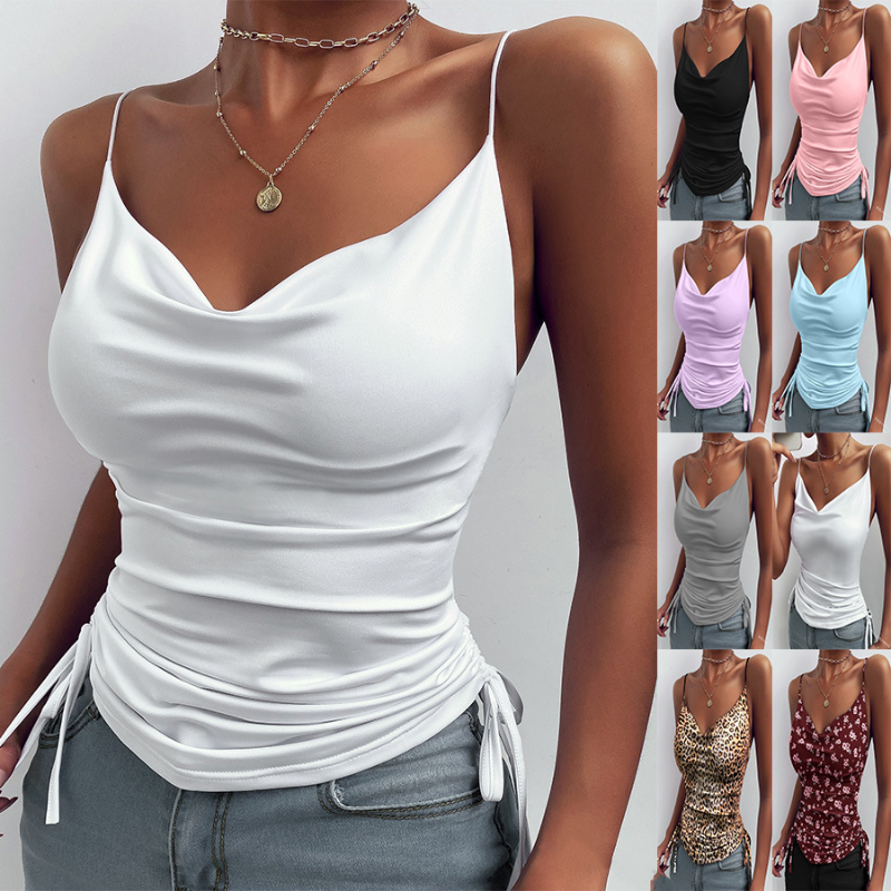 V-neck Spaghetti Strap Camisole Tops for Women