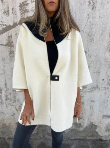 Casual Jacket with Stand-Up Collar and Zipper (One Piece)