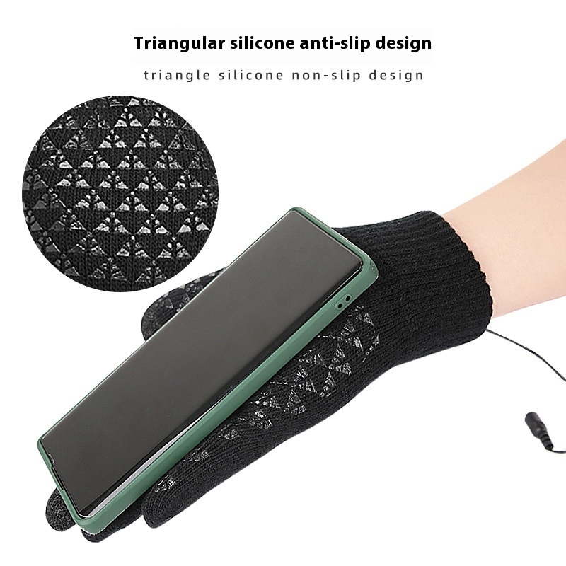 USB Heated Knitted Thermal Gloves
