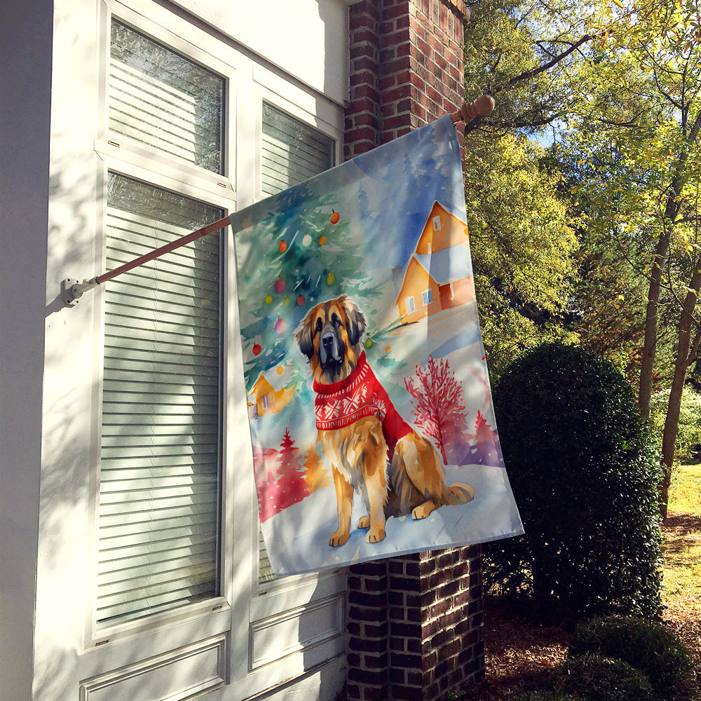 Leonberger Christmas House Flag