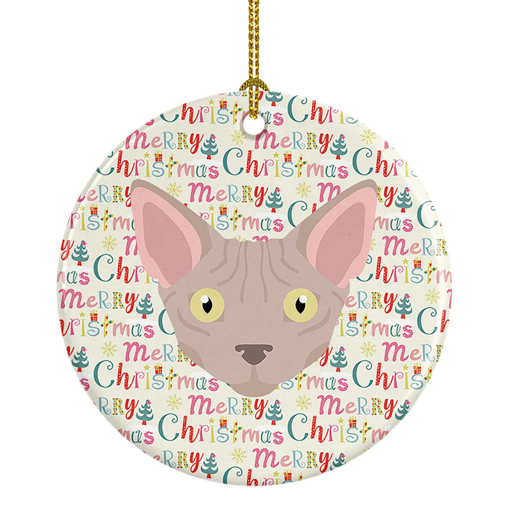 Minskin Cat Christmas Ceramic Ornament