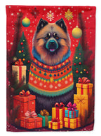 Keeshond Holiday Christmas Garden Flag