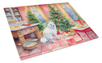Japanese Spitz Christmas Cookies Glass Cutting Board