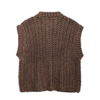Brown Sleeveless Knit Vest