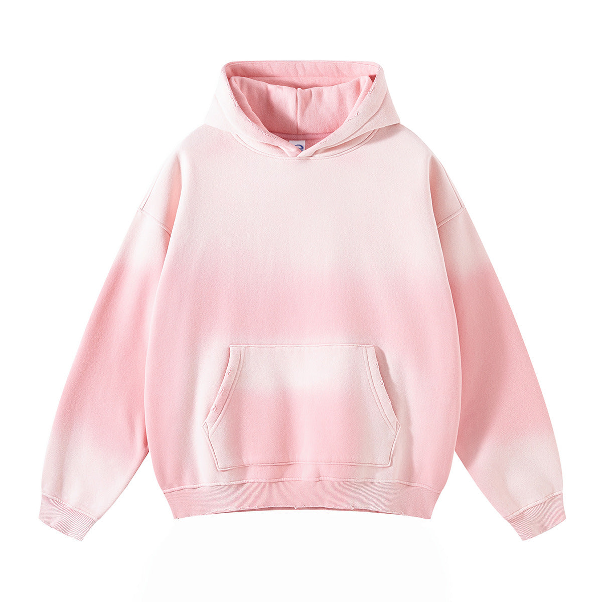 Hooded Sweater with Thick Fur and Spray Dyed Finish
