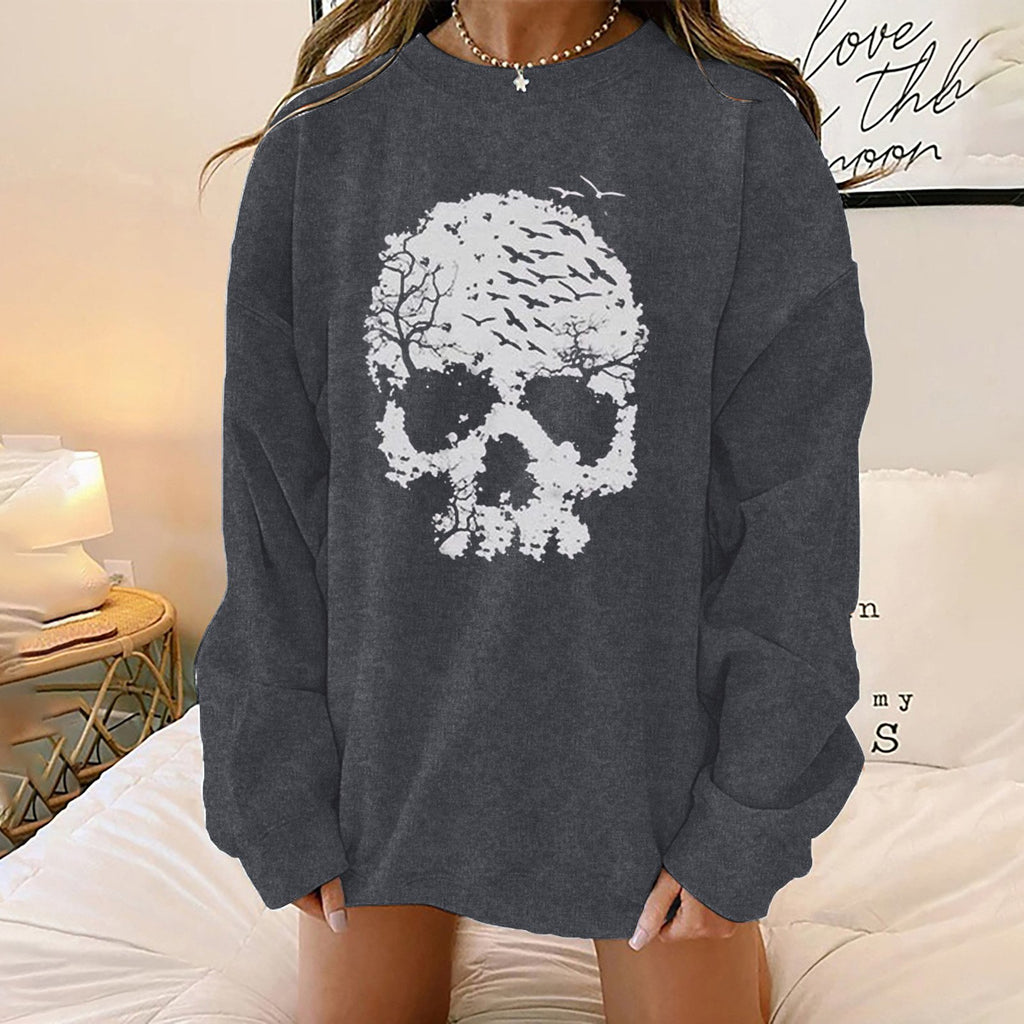Halloween Themed Creative Print Loose Sweater