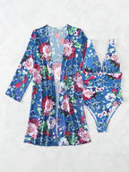 Floral One Piece Swimsuit with Cover Up for Women