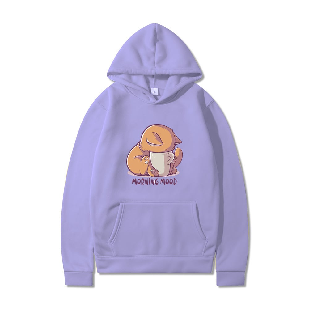 Printed Hooded Plus Fleece Sports Sweater for All