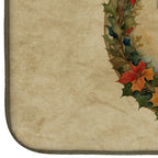 Cavalier Spaniel Christmas Flowers Dish Drying Mat