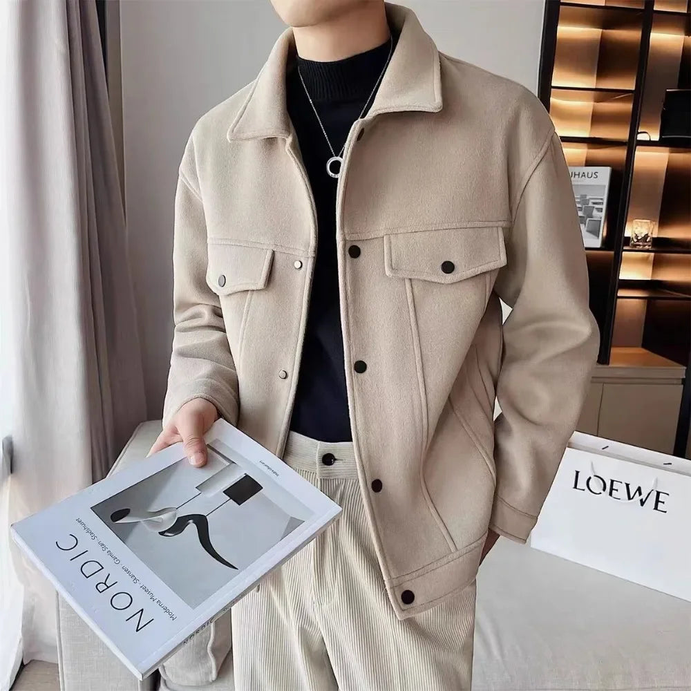2024 Men's Slim Fit Korean Fashion Turndown Collar Jacket