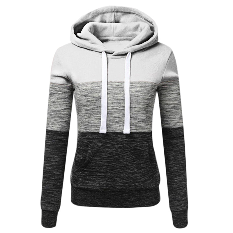 Color Block Long Sleeve Hooded Women's Sweatshirt | Streetwear