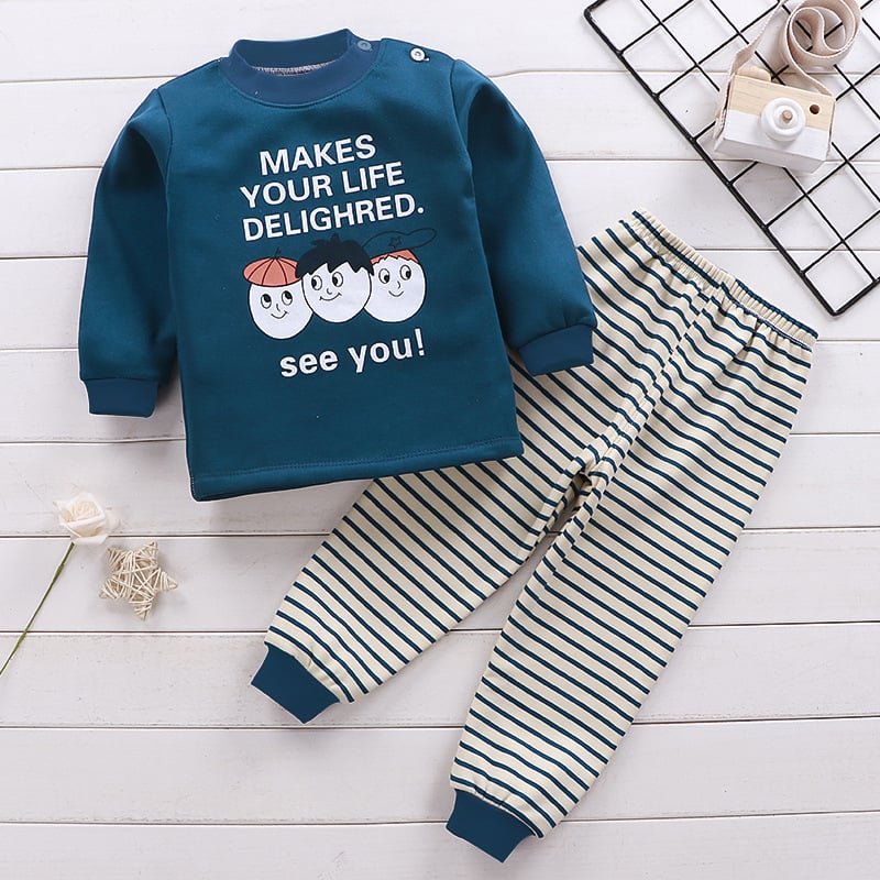 Children's Fleece-Lined Thermal Underwear Set