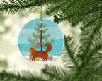 Somali Cat Christmas Ceramic Ornament