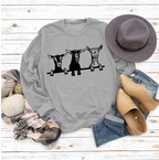 Cute Alpaca Print Casual Crew Neck Sweatshirt | Streetwear