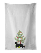 Black Chantilly Tiffany Cat Christmas Kitchen Towel Set of 2