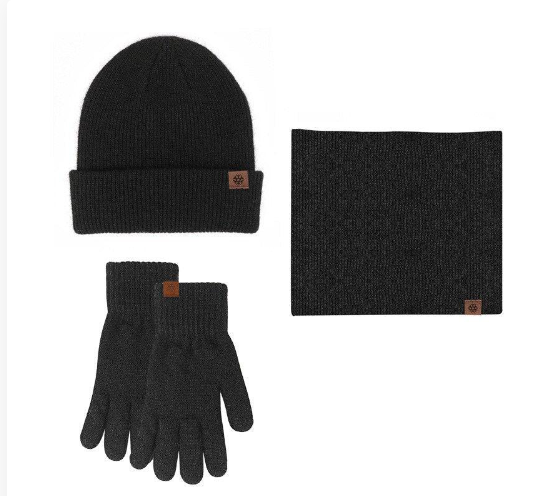 Winter Set - Beanie, Gloves, and Scarf (One Set) | Embroidered Cap
