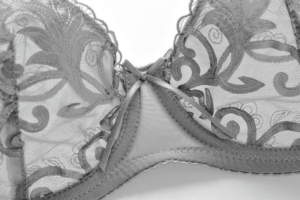European Fashion Lingerie, Ultra-Thin Embroidered Bra Set