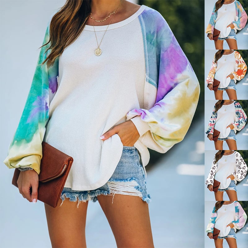 Women's Tie Dye Long Sleeve Crewneck Sweatshirt | Streetwear